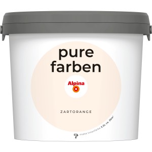 Eimer Alpina Wandfarbe Pure Farben Zartorange, matte Innenfarbe für ca. 25 m².