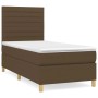 Boxspringbett dunkelbraun 100x200 cm mit Kopfteil und Matratze.