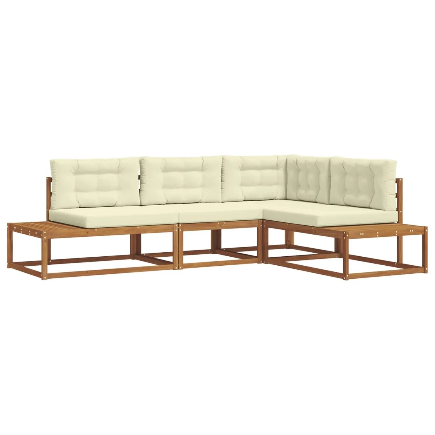 vidaXL Outdoor-Sofagarnitur 4 Stück Natur und Creme 3368133