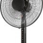 Schwarzer Standventilator Silent, Ø 40 cm, Höhe 135 cm, mit Bedienfeld und rundem Standfuß.