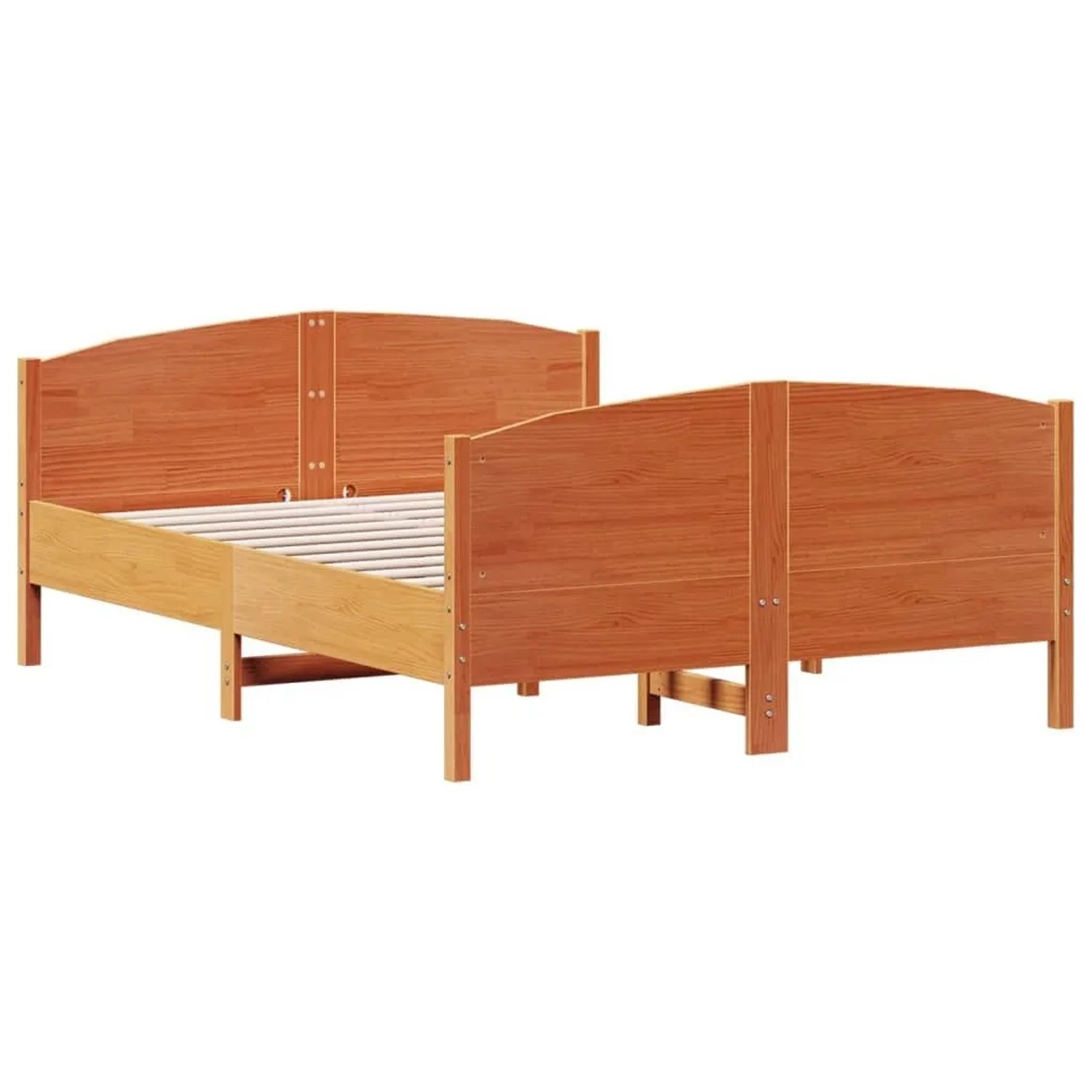 vidaXL Massivholzbett ohne Matratze Wachsbraun 120x190 cm Kiefernholz 32161 günstig online kaufen
