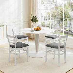 Costway Esszimmerstühle 2er Set Holz Weiß 41.5 x 48 x 78.5 cm