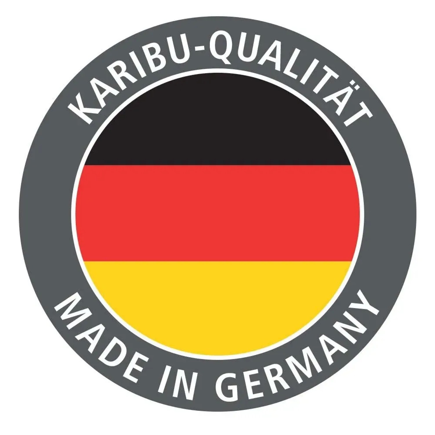 Karibu Qualitätssiegel: Made in Germany mit Deutschlandflagge