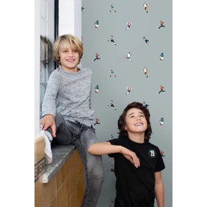 ESTAhome Tapete Fußballspieler Hellblau 50 X 900 Cm 131280