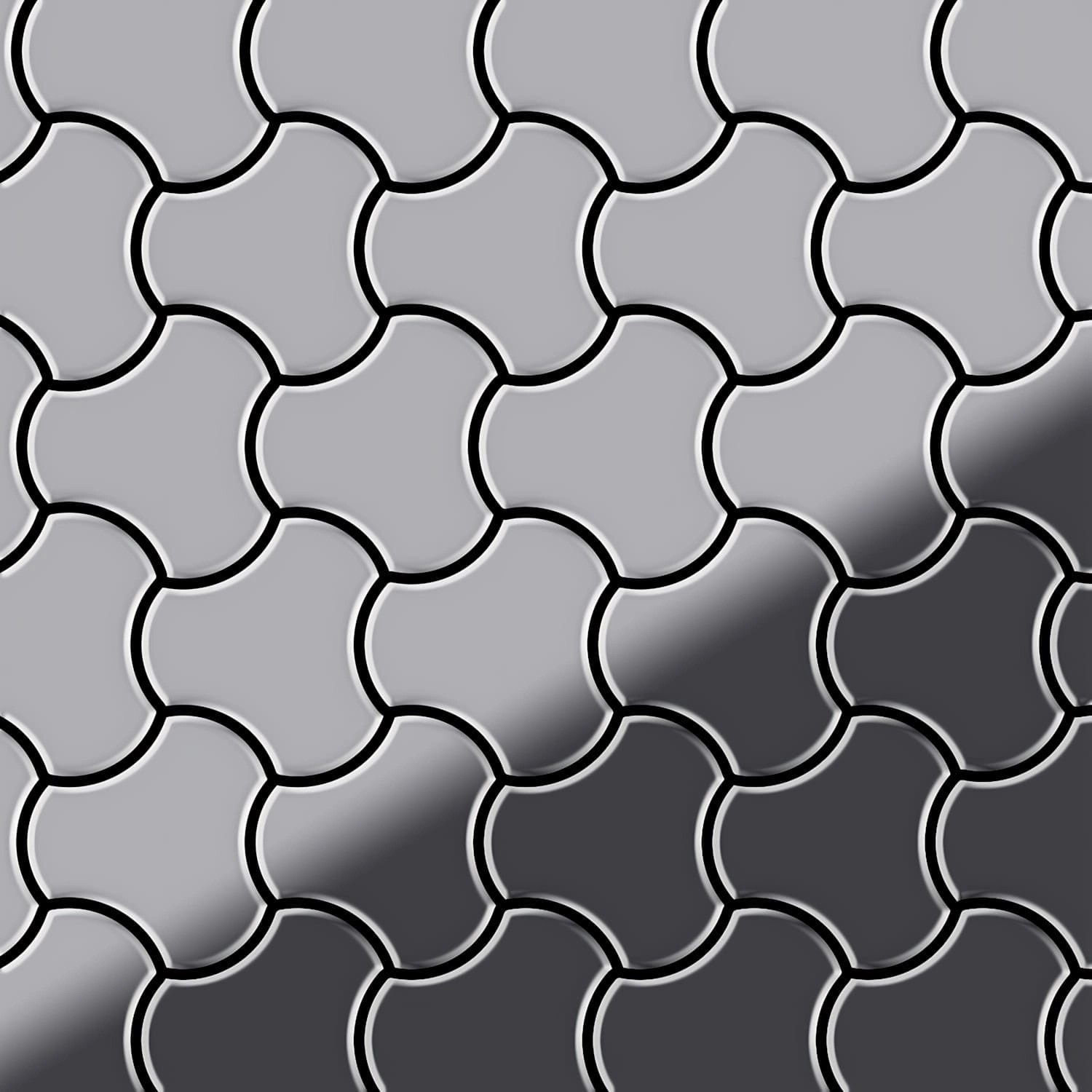 ALLOY Mosaik Fliese Massiv Metall Edelstahl Marine Hochglanz Grau Ubiquity- günstig online kaufen