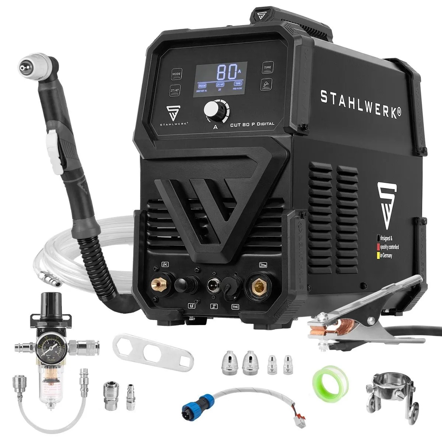 STAHLWERK Plasmaschneider CUT 80 P Digital 80 Ampere 25 mm Schneidleistung THC
