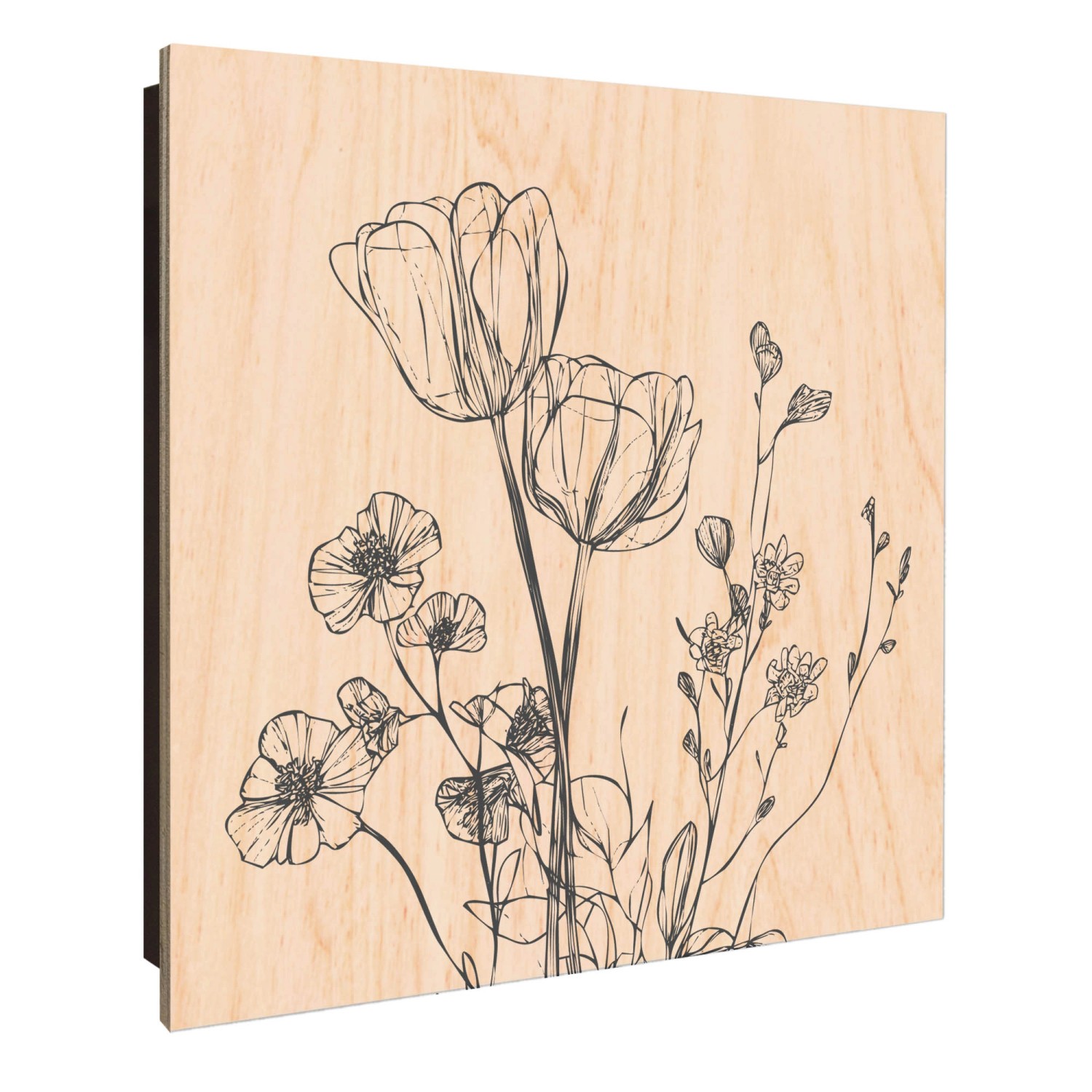 Banjado Großer Schlüsselkasten Holz 30x30cm Schwarz Scharnier Links 50 Hake günstig online kaufen