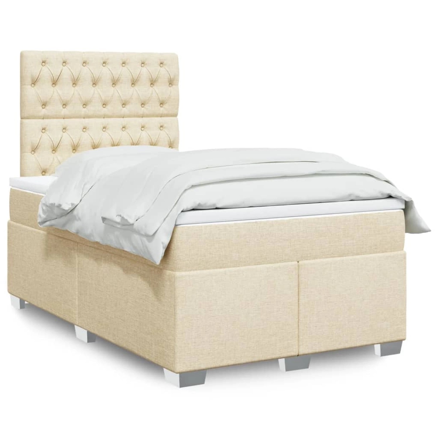 vidaXL Boxspringbett mit Matratze Creme 120x200 cm Stoff 3292767 günstig online kaufen