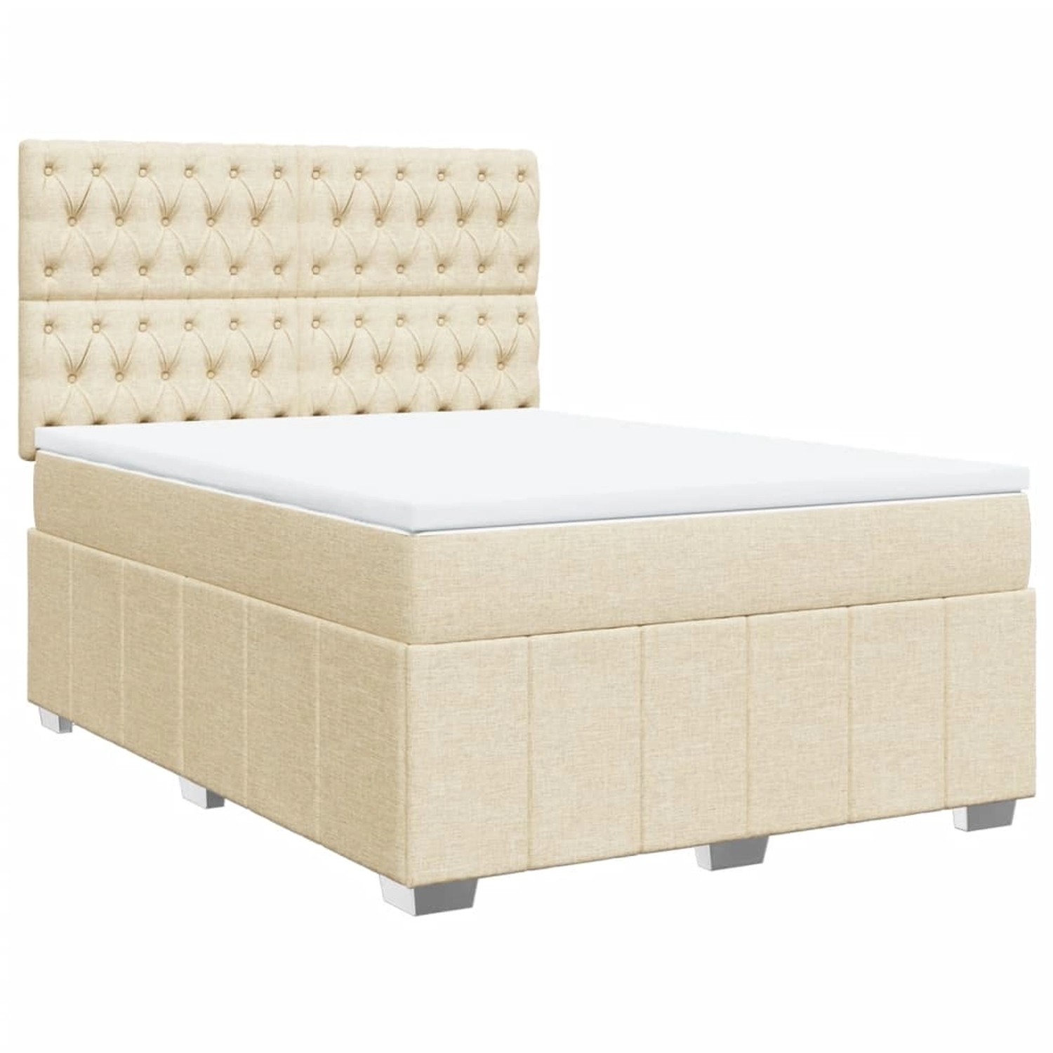 vidaXL Boxspringbett mit Matratze Creme 140x190 cm Stoff 3291675 günstig online kaufen