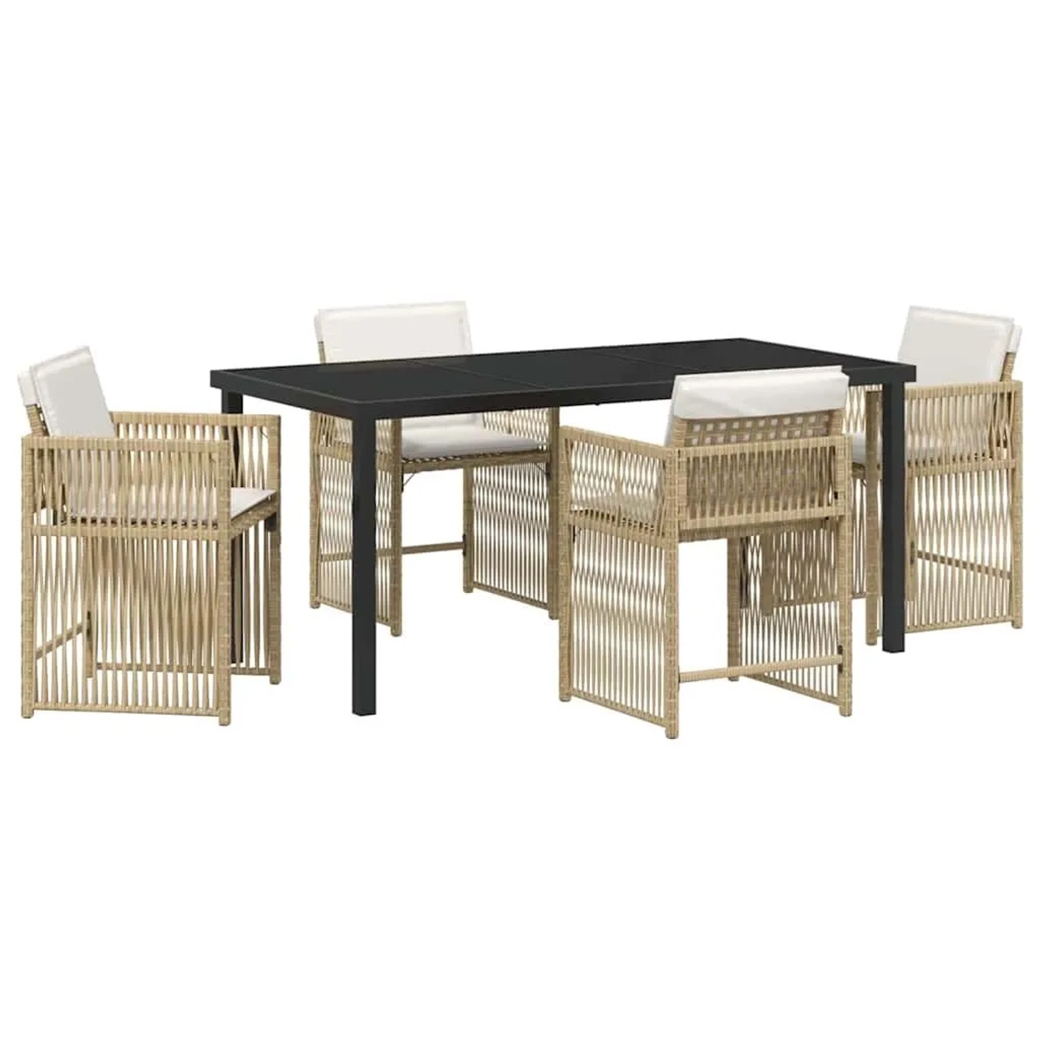 vidaXL Garten Essgruppe 5-Tlg Beige Poly-Rattan 3380787 günstig online kaufen