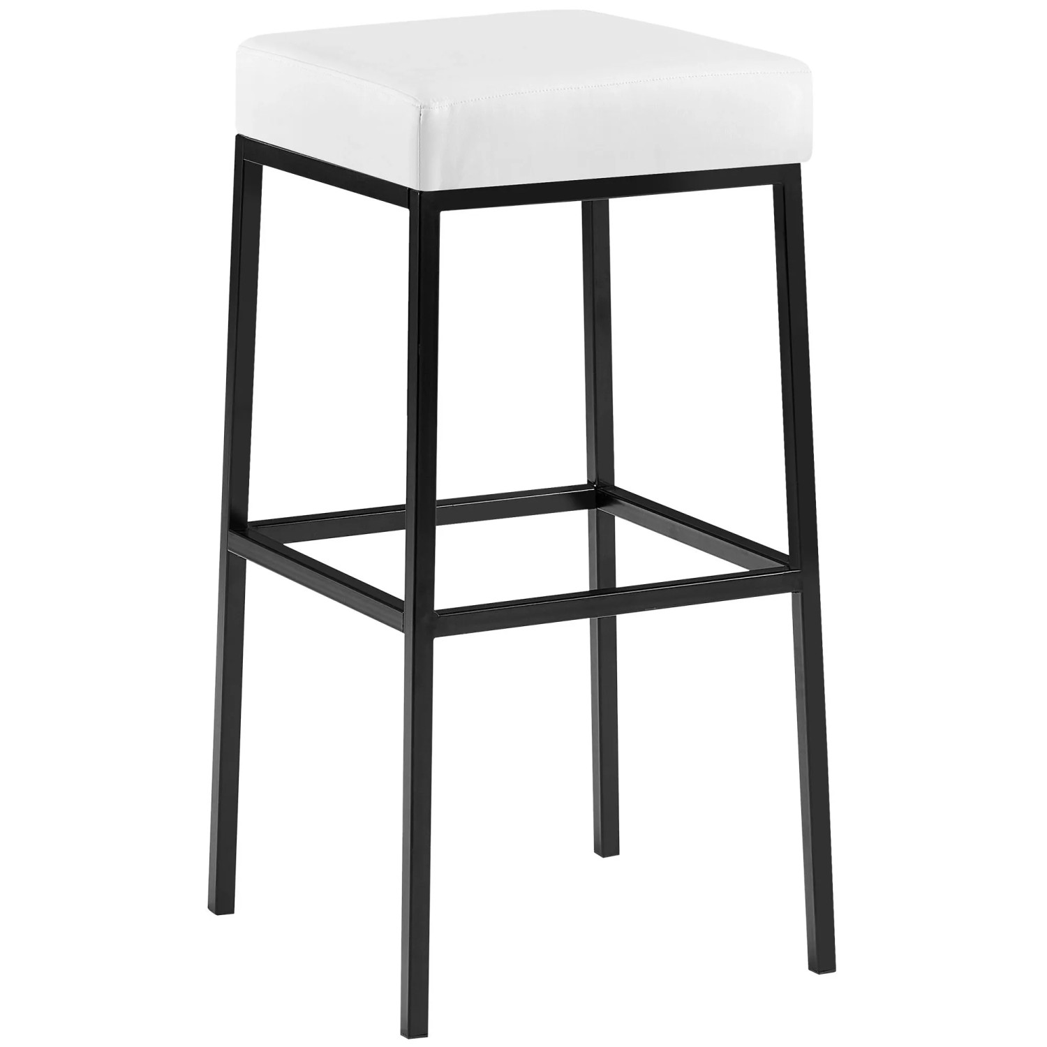 DELUKE Barhocker BIDAN Kunstleder Weiß 37x37x78cm Barstuhl Mit Lehne Tresenhocker Tresenstuhl