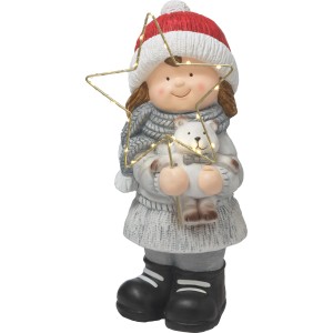 LED-Weihnachtsfigur Mädchen 20 cm x 19,5 cm x 42,5 cm
