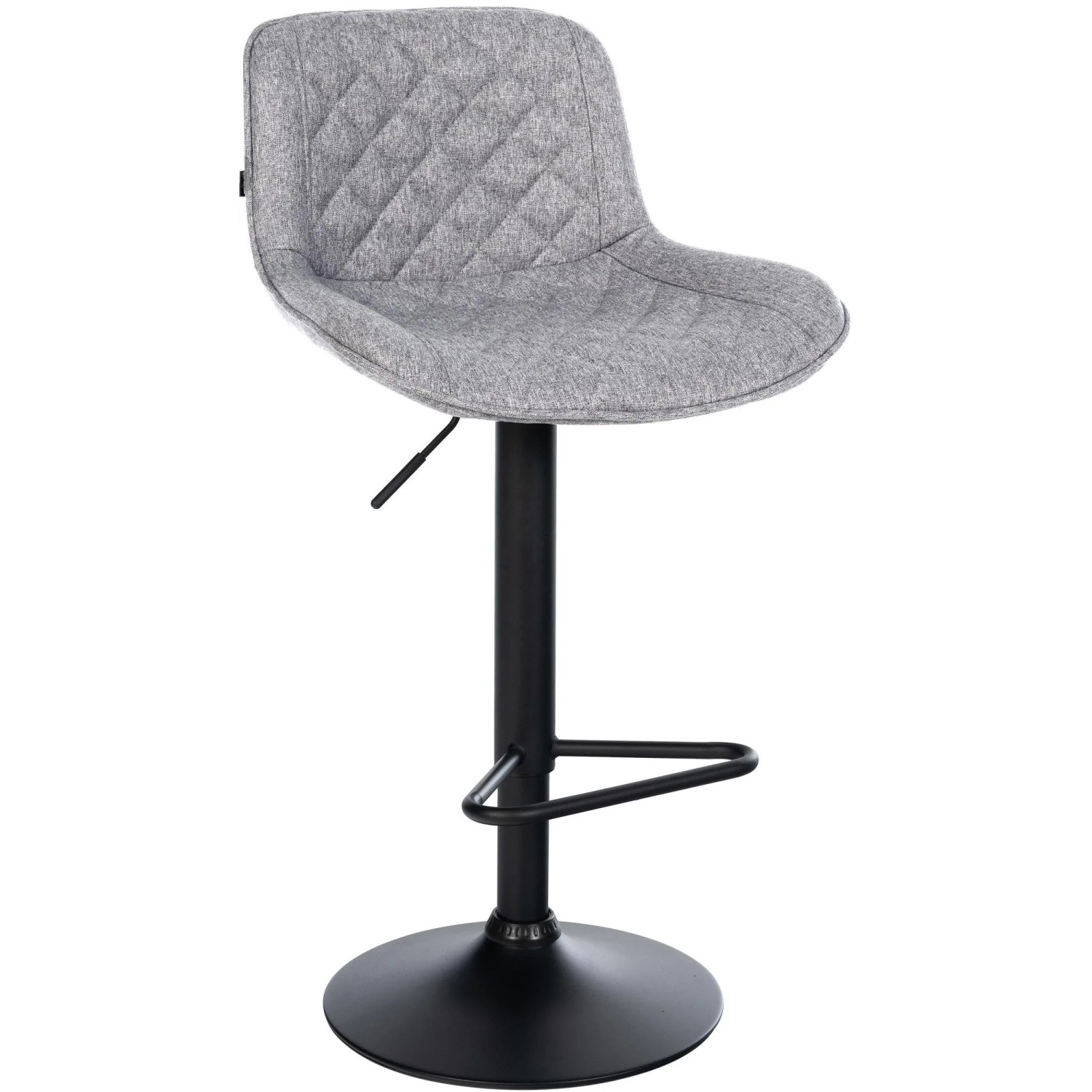 DELUKE Barhocker KUHAR Stoff Grau 50x52x84cm Barstuhl Höhenverstellbar Mit Lehne Drehbar Tresenhocker Tresenstuhl
