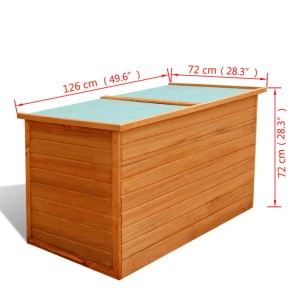 VidaXL Gartenbox aus Holz, 126x72x72 cm, braune Universalbox zur Aufbewahrung im Garten.