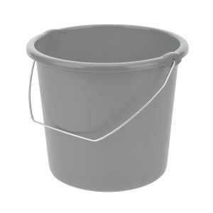Tontarelli Eimer Cover Line, 5 l, Nordic Grey, mit Metallbügel. Ideal für Reinigungsarbeiten.