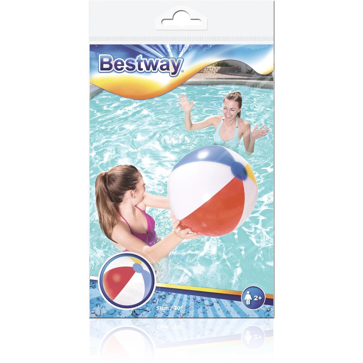 Bestway Wasserball Retro, Ø 51 cm, bunt, für Spiel und Spaß im Wasser.