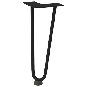Schwarzes vidaXL Haarnadelbein, 30 cm, aus Stahl für Couchtisch. Möbelbein im Detail.