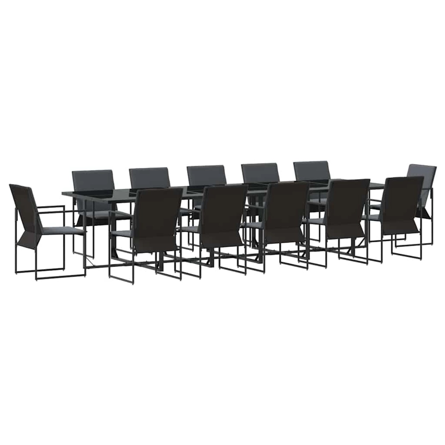 vidaXL Garten Essgruppe 13-Tlg Schwarz Stahl 3335862 günstig online kaufen