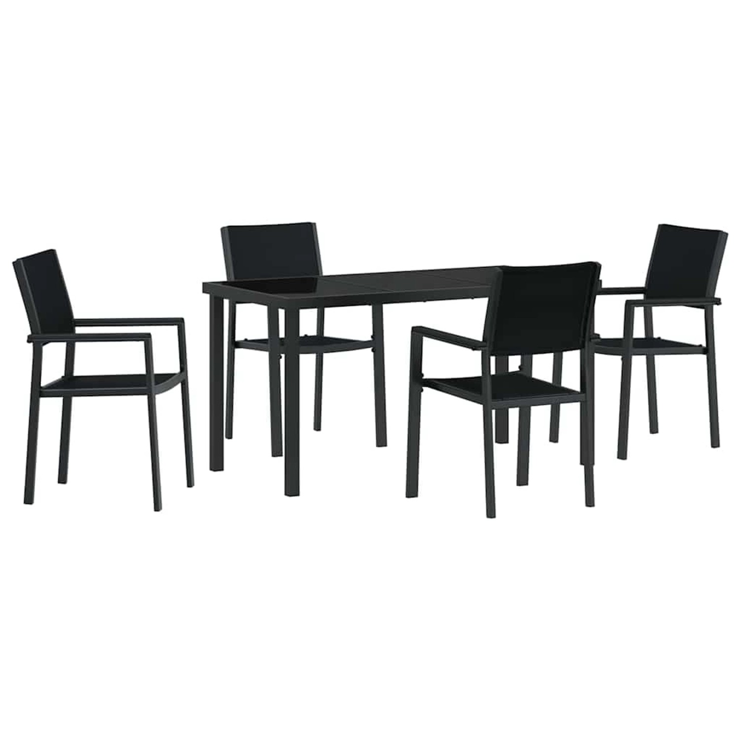 vidaXL Garten Essgruppe 5-Tlg Schwarz Poly Rattan 3379151 günstig online kaufen