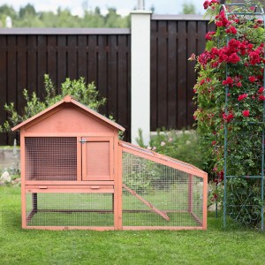 PawHut Hasenstall Tannenholz 144 x 64,5 x 100cm