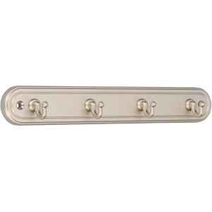 Siro Schlüsselleiste mit 4 Haken, Metalleffekt Nickel matt, Länge 240mm.