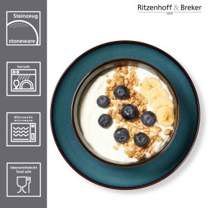 Müslischale aus dem Ritzenhoff & Breker Bali Frühstücks-Set mit Joghurt, Blaubeeren und Banane.