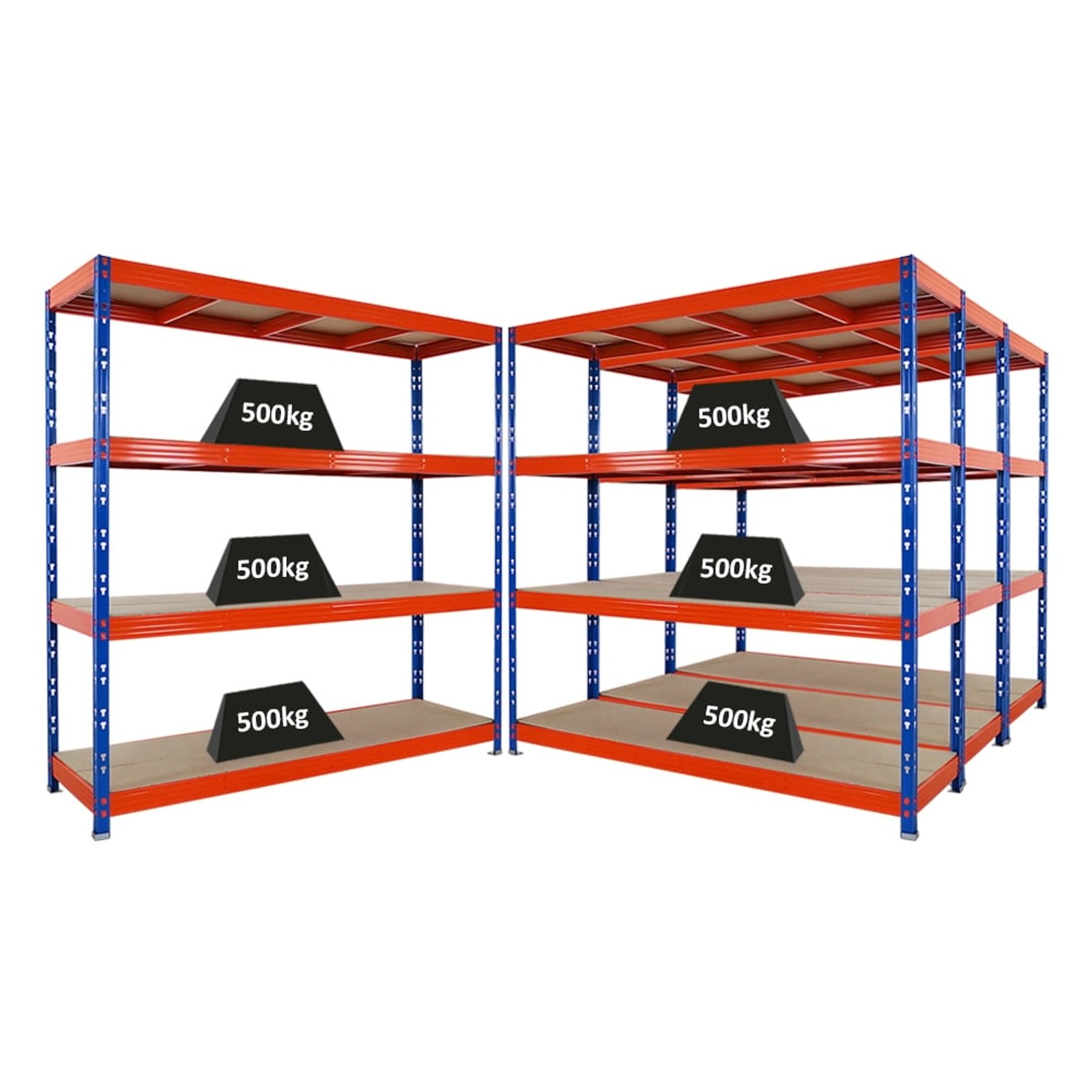 PROREGAL Mega Deal 4x Profi Schwerlastregal Rhino HxBxT 200x200x60cm 4 Span günstig online kaufen