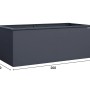 Weka Metall-Hochbeet Gary XL, 200x100x77 cm, anthrazit, mit Maßangaben.