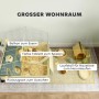 Mehrfarbiger Kleintierkäfig mit zwei Ebenen, Rampe, Häuschen und Freilaufgehege.