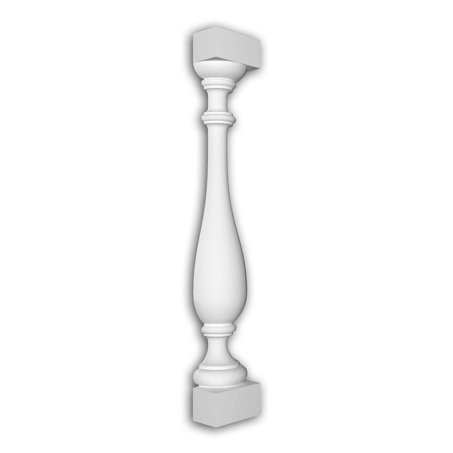 PROFHOME 471111 Halbbalustrade Pfeiler Außenstuck Balustrade Fassaden Element 12 cm x 6 cm x 78,5 cm Weiß