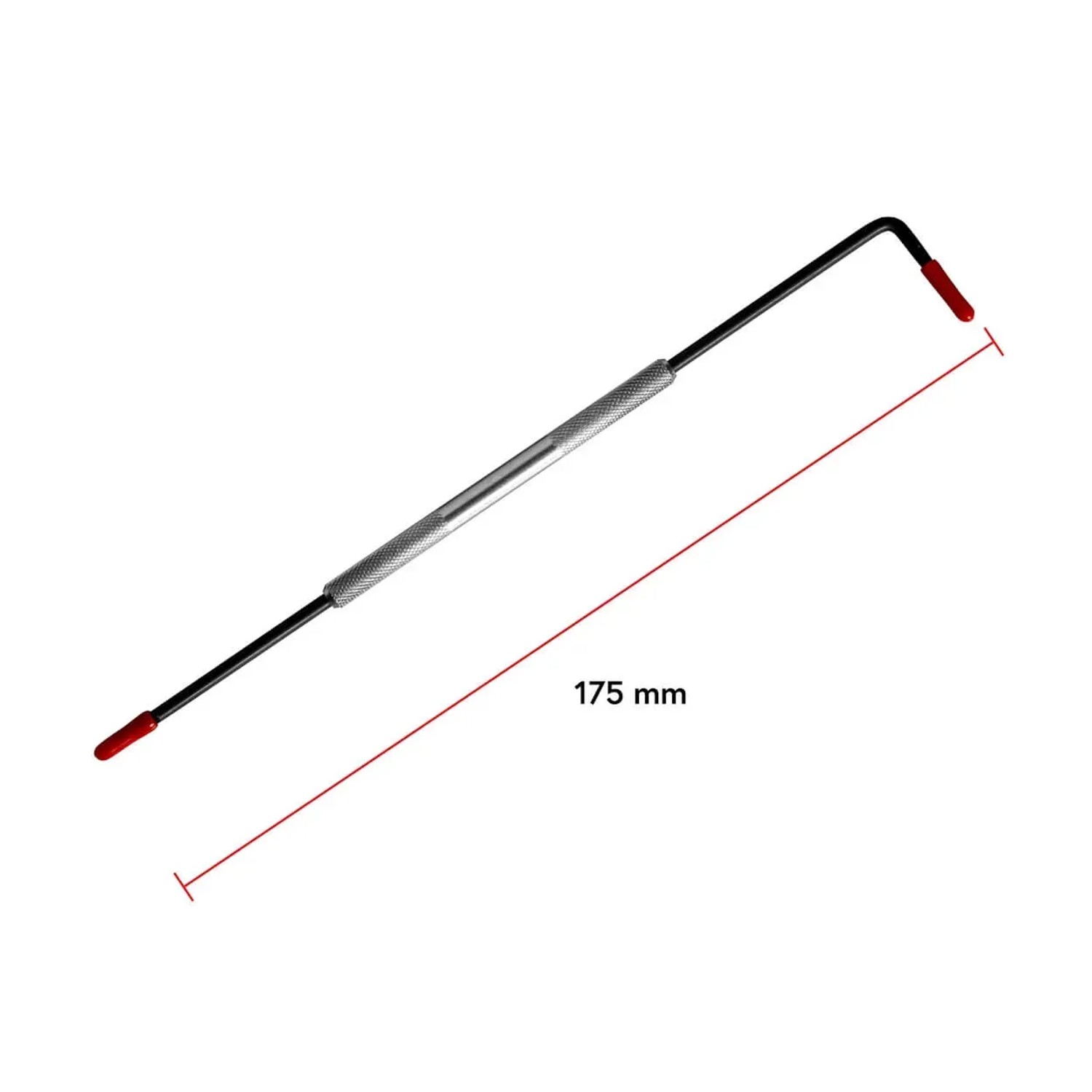 Bauheld Anreißnadel aus Metall, 175 mm, mit zwei Nadeln und verchromtem Griffstück.