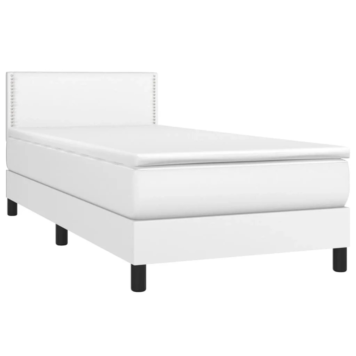 vidaXL Boxspringbett mit Matratze & LED Weiß 100x200 cm Kunstleder 3134148 günstig online kaufen