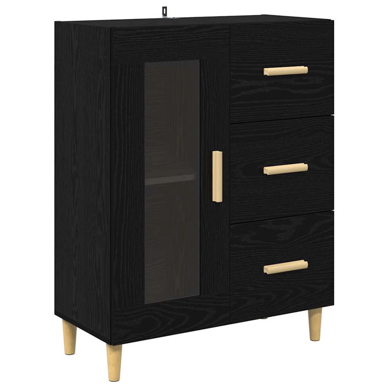vidaXL Sideboard Schwarz Eichen-Optik 69,5 x 34 x 90 cm Holzwerkstoff 88083 günstig online kaufen