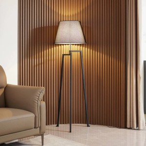 Lucande Amona 10020461 in Schwarz aus Metall 1-flammig E27 Tripod Wohnzimmerleuchte