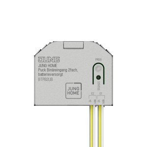 Jung Home Puck Binäreingang 2-fach, batterieversorgt für Hausautomation.