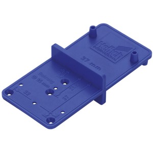 Hettich MultiBlue Ankörnschablone für Möbelbeschläge, blaue Montagehilfe.