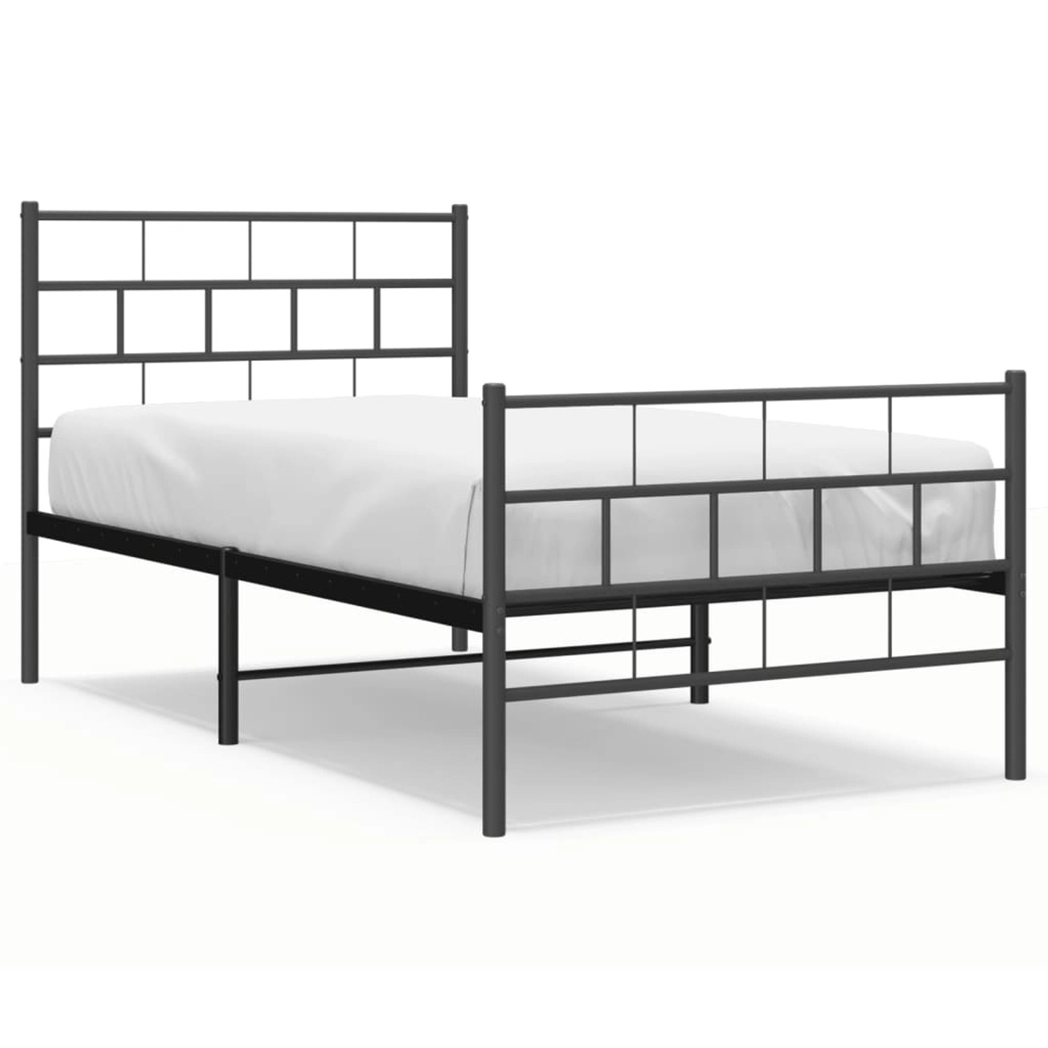 vidaXL Bettgestell mit Kopf- und Fußteil Metall Schwarz 107x203 cm Modell 1 günstig online kaufen