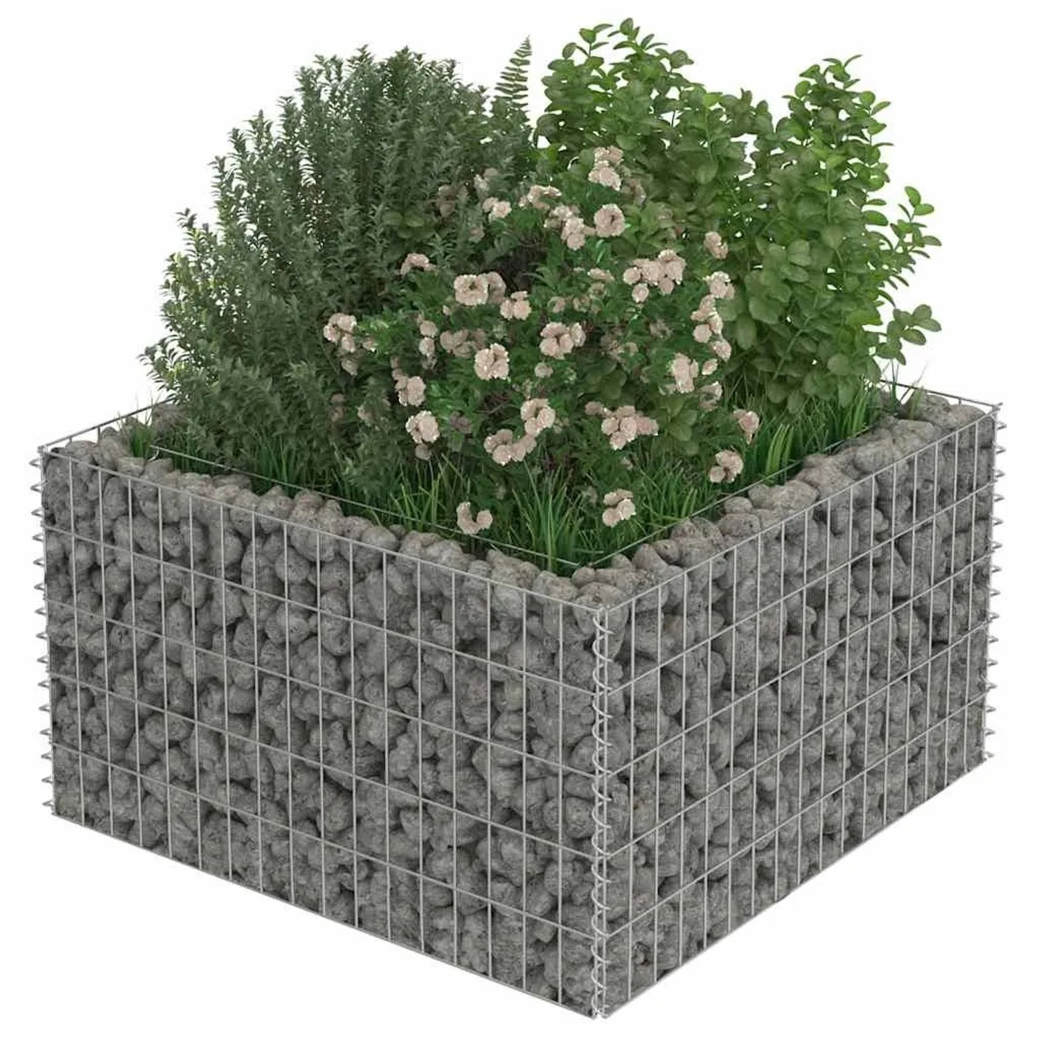 Furnicato Gabionen-hochbeet Verzinkter Stahl 90×90×50 Cm_4