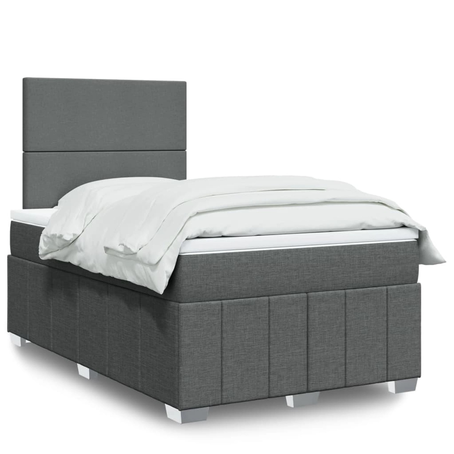 vidaXL Boxspringbett mit Matratze Dunkelgrau 120x200 cm Stoff 3293929