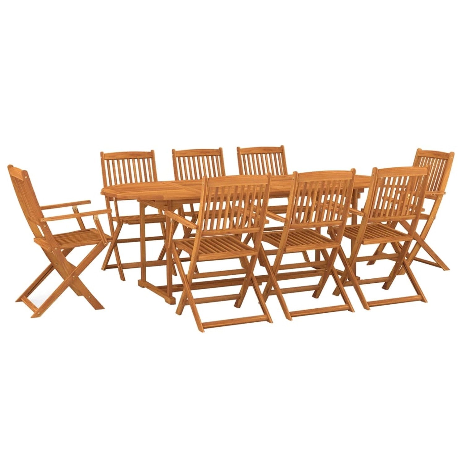 vidaXL 9-Tlg Garten-Essgruppe 220x90x75 cm Massivholz Akazie 3086974