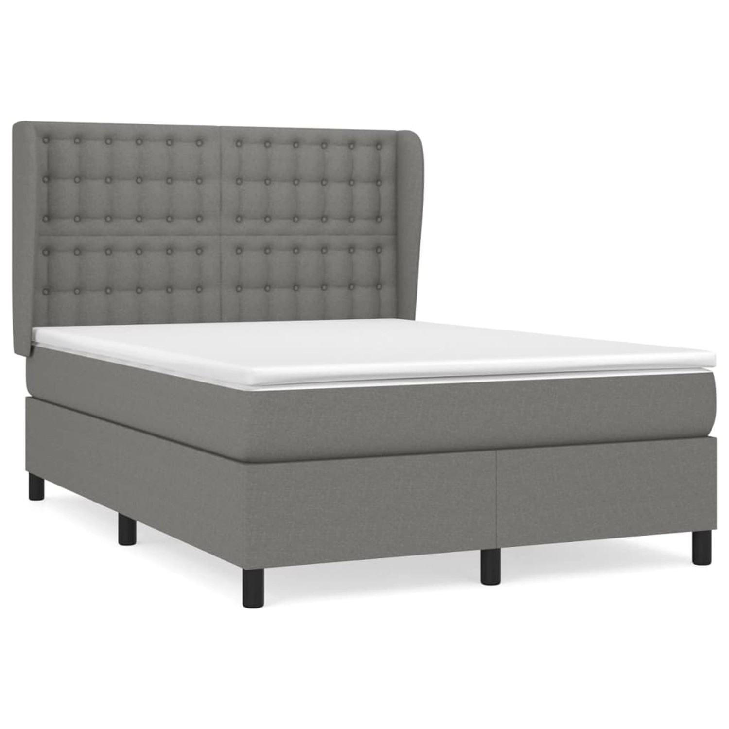 vidaXL Boxspringbett mit Matratze Dunkelgrau 140x190 cm Stoff1389368 günstig online kaufen