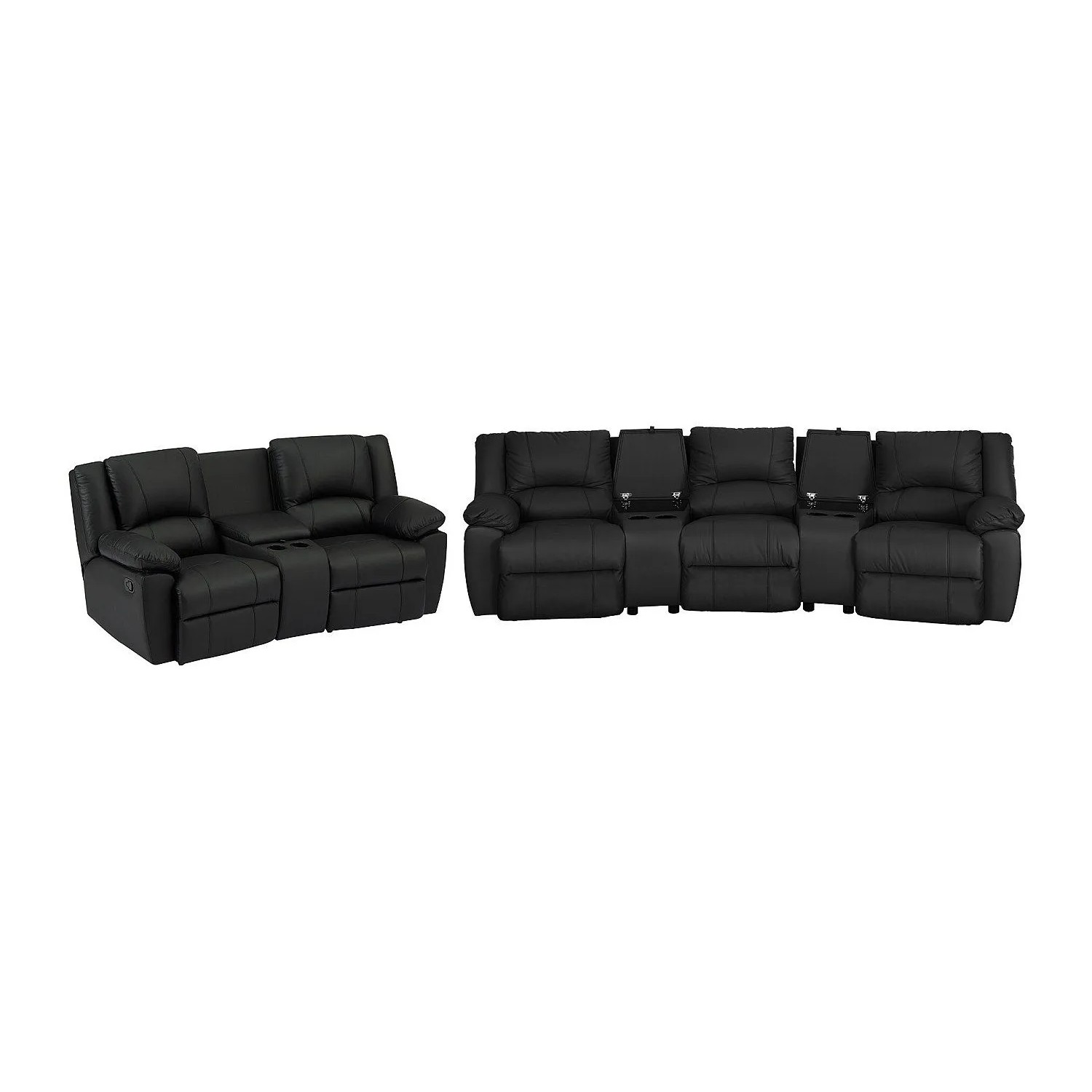 Vente-unique Couchgarnitur Aroma Schwarz 201 cm  308 cm