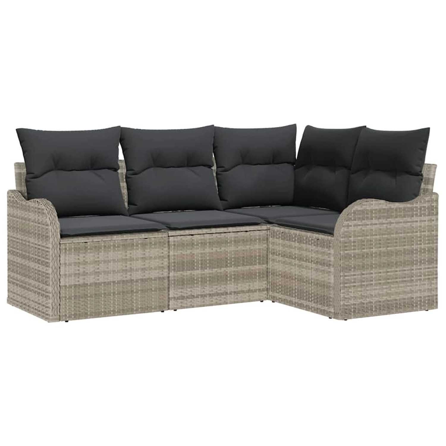 vidaXL Garten-Sofa-Set mit Kissen 4-Tlg Hellgrau Poly Rattan 3354351 günstig online kaufen