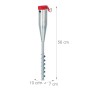 Relaxdays Bodenhülse 2er Set Stahl Silber mit 5 Adaptern 56 cm x 7 cm x 10 cm_4