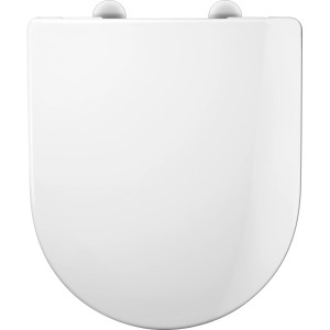 Weißer baliv WC-Sitz Kingston I mit Absenkautomatik aus Duroplast, D-Form.