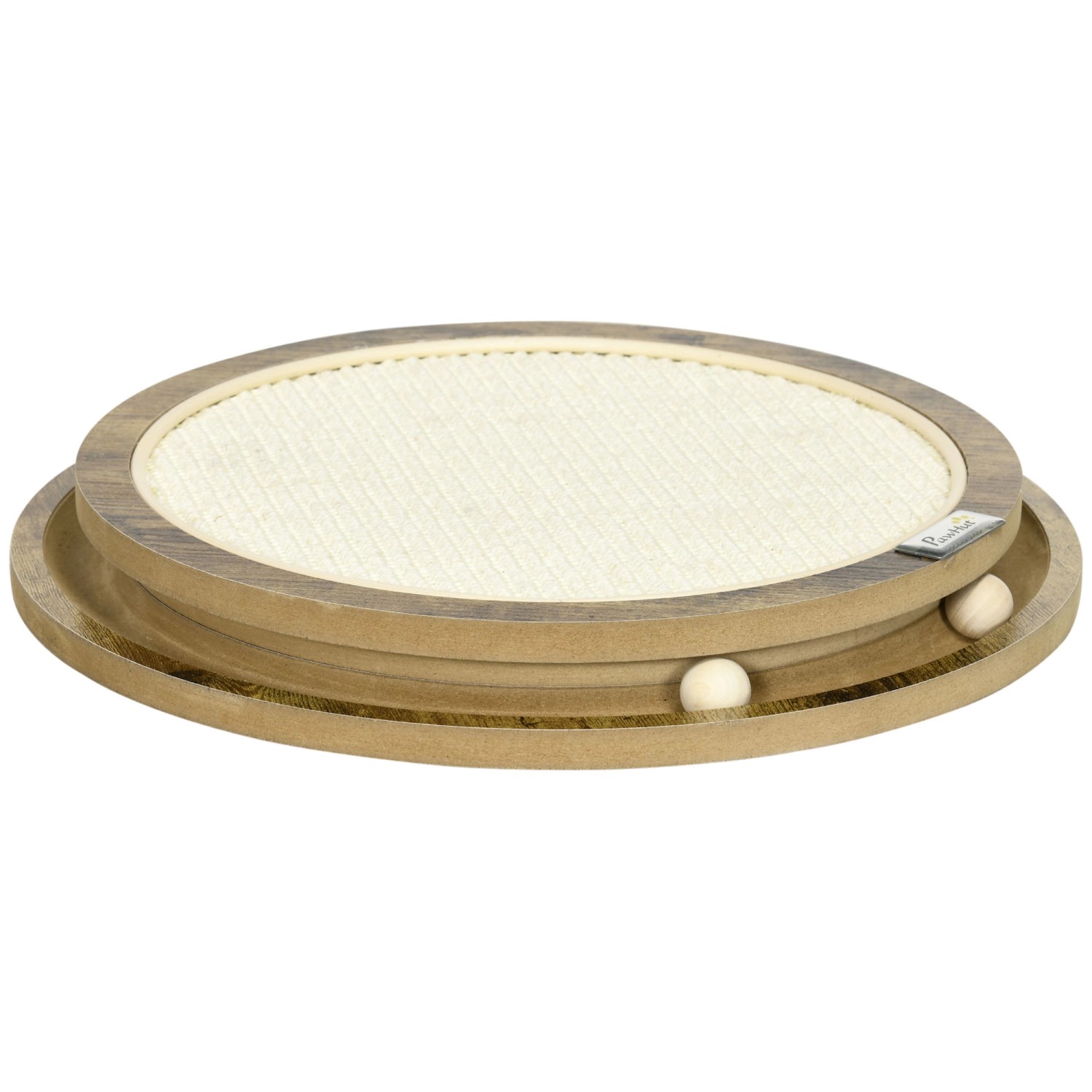 PawHut Kratzbrett MDF Sisal Braun Cremeweiß 40L x 40B x 4,5H cm
