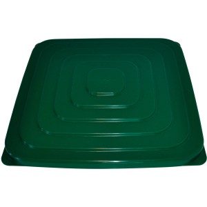 Grüner, eckiger Deckel für 200 l & 300 l Regentonnen.