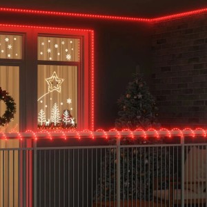 Rotes Lichtseil mit 1200 LEDs als festliche Außen-Lichterkette zur Dekoration von Fenster und Balkon.