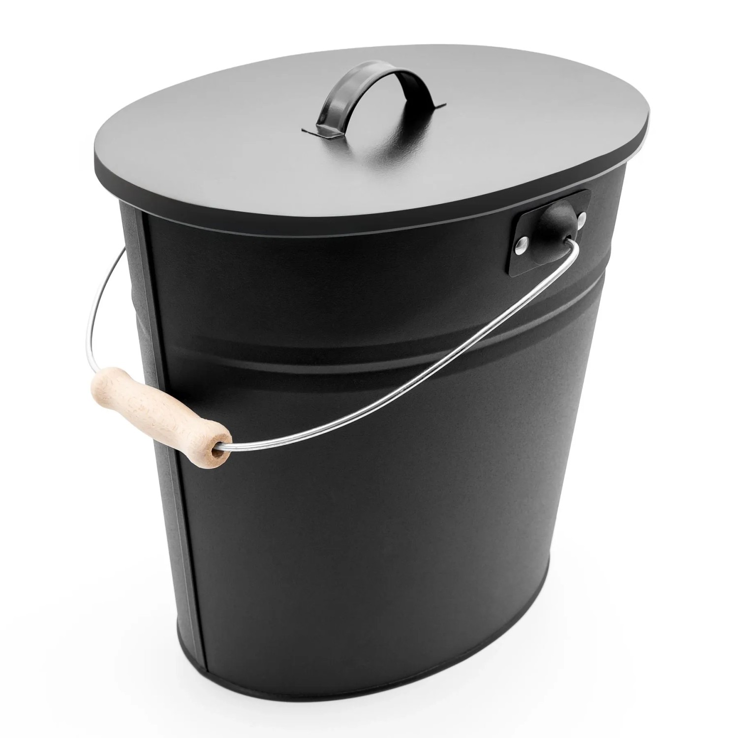 BigDean Ascheeimer Mit Deckel 15 Liter Mit Griff Ascheimer Oval