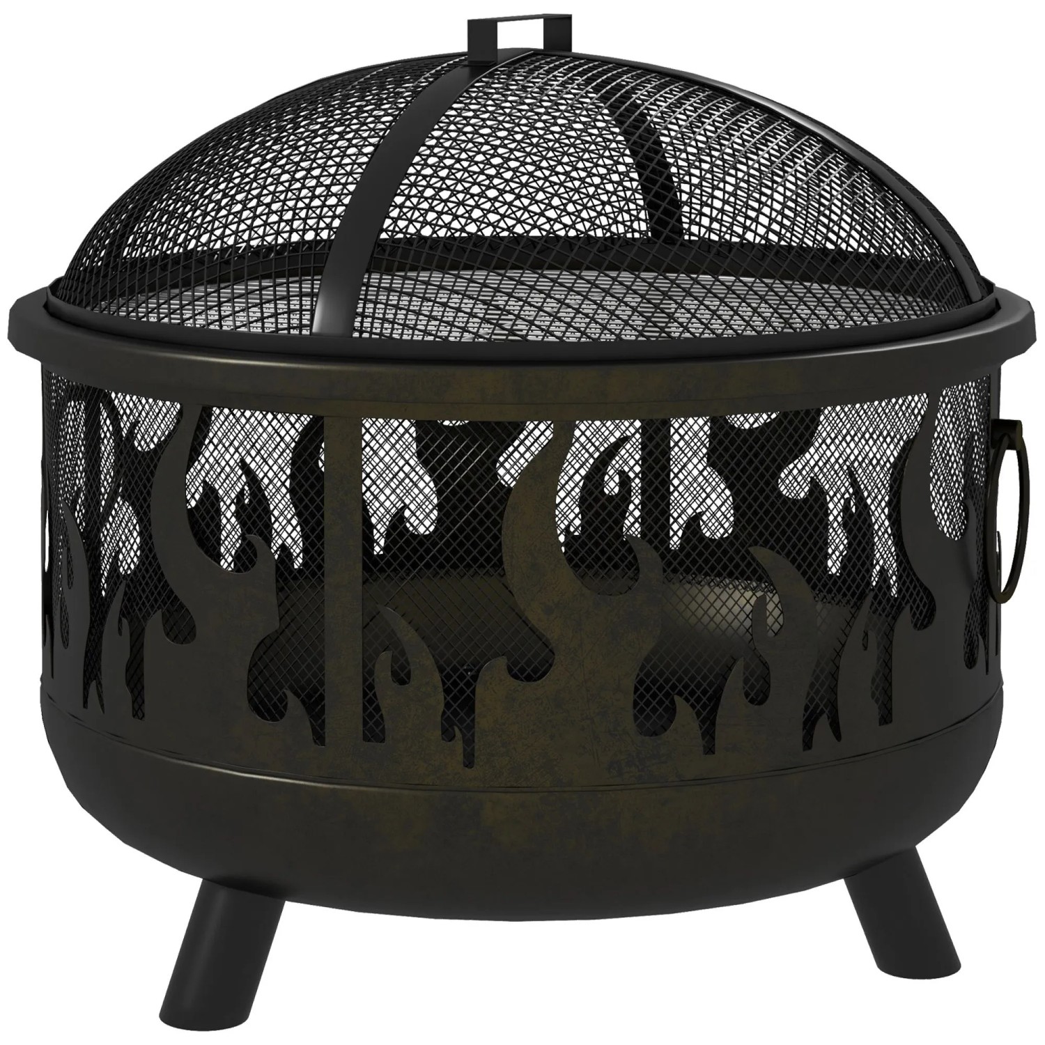 Furnicato Feuerschale Feuerstelle Inkl Funkenschutz Ø615x52 Cm Schwarz